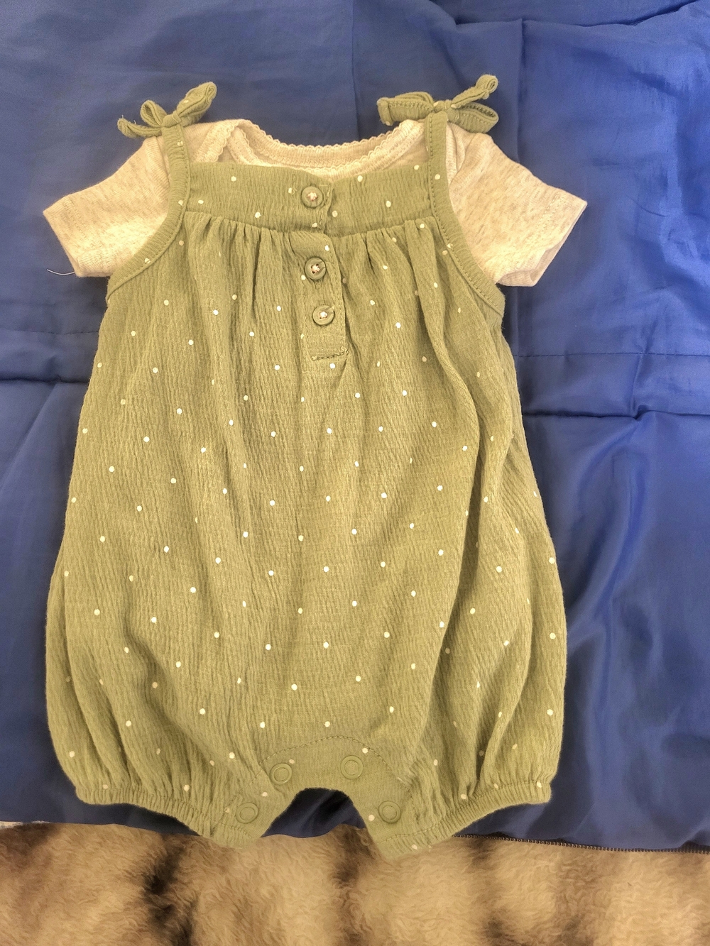 Green Polka Dot Baby Matching Set